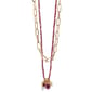 Ashley Gold-Tone Cable Chain Necklace w/ Pink Seed Bead Charms - image 1