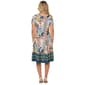 Womens Sami & Jo Short Sleeve Leaf Scoop Neck A-Line Dress - image 2