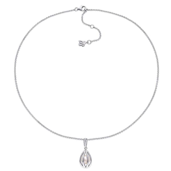 Gemstone Classics™ Pearl & Diamond Accent Necklace