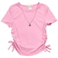 Girls (7-12) Dream Girl Side Cinch Tee w/ Butterfly Necklace - image 1