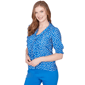 Womens Emaline Sapphire Serenade I Elbow Sleeve Dot Blouse - image 3