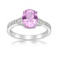 Sterling Silver Ring w/ Pink Sapphire & White Topaz Gemstones - image 1