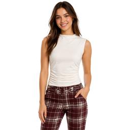 Juniors A. Byer Funnel Neck Side Ruch Tank Top