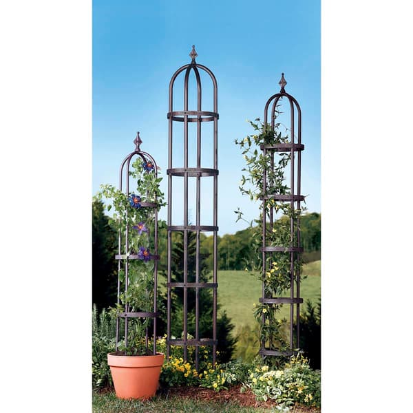 Evergreen 8ft. Powder-Coated Steel Garden Obelisk