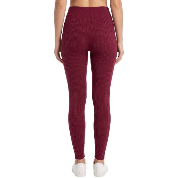 Womens Runway Ready Cable Knit Fleece Lined Leggings