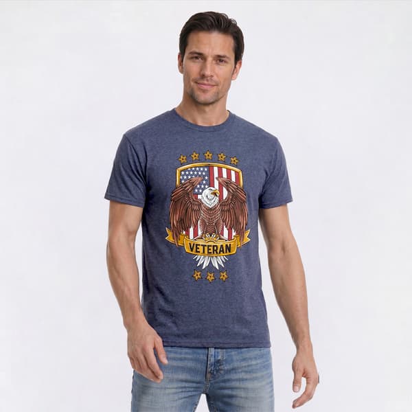 Mens Home of the Brave Shield Eagle Graphic Tee - image 