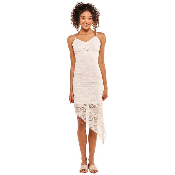 Juniors No Comment Coastal Lace Asymmetrical Slip Sheath Dress