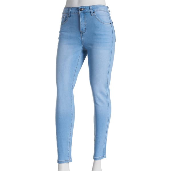 Petite Bleu Denim Basic Solid 5 Pocket Fit Solution Skinny Jeans