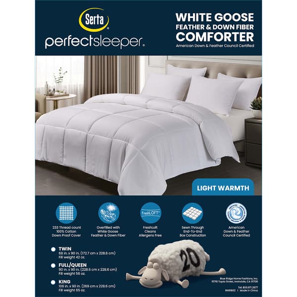 Serta® 233 Thread Count Goose Feather Down Fiber Light Comforter