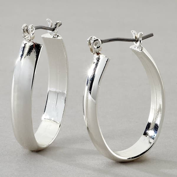 Design Collection Silver U-Shape  Polished Hoop Earrings - image 
