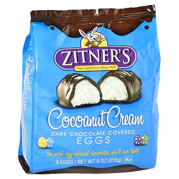 Zitner&#39;&#39;s 9oz. Coconut Cream Dark Chocolate Eggs Bag - image 