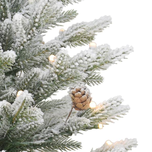 Puleo International 3ft. White Light LED Potted Flocked Tree