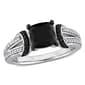 Sophia B 2 1/3ctw. Black & White Cushion Diamond Ring - image 1