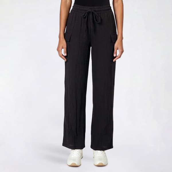 Juniors Jolie & Joy Bubble Gauze Cargo Pocket Drawstring Pants - image 