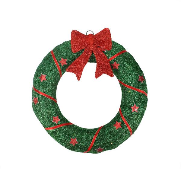 Northlight Seasonal 18in. Lighted Sisal Wreath - image 