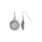 1928 Jewelry Silver-Tone Round Drop Earrings - image 1