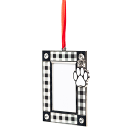 Northlight Paw Print Plaid Pet Photo Frame Christmas Ornament
