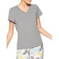 Womens HUE&#40;R&#41; Solid V-Neck Pajama Tee - Grey Heather - image 1