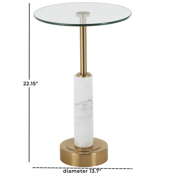 9th & Pike® Glam White Marble Accent Table