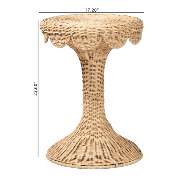bali & pari Natala Handwoven Wicker Tulip End Table