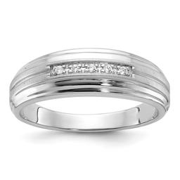 Mens Gentlemens Classics(tm) 14kt. White Gold 1/20ctw. Diamond Ring