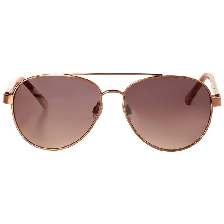 Womens Nine West Bronze Aviator Sunglasses