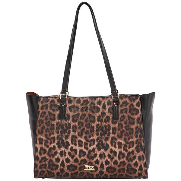 Mathew + Julian Top Zip Leopard Tote