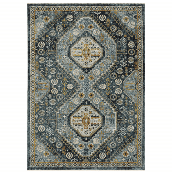 HomeRoots Oriental Power Loom Stain Resistant Accent Rug w/ Frin