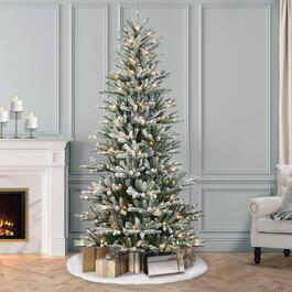 Puleo International 7.5ft. Pre-Lit Spruce Christmas Tree