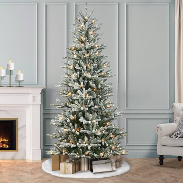 Puleo International 7.5ft. Pre-Lit Spruce Christmas Tree