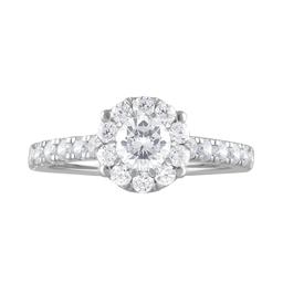 Nova Star® White Gold Lab Grown Diamond Halo Engagement Ring