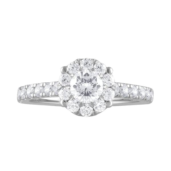 Nova Star&#174; White Gold Lab Grown Diamond Halo Engagement Ring