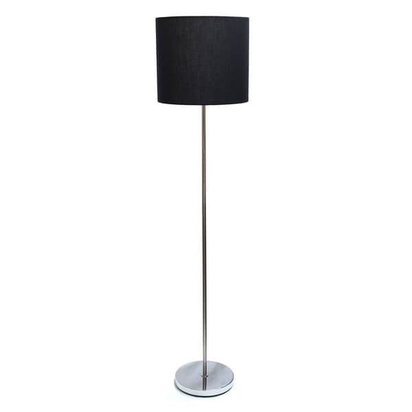 Simple Designs Brushed Nickel Drum Shade Floor Lamp - image 