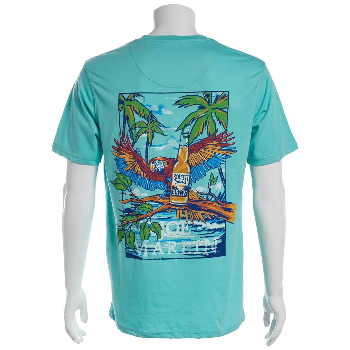 Mens Joe Marlin Beer Parrot Short Sleeve Tee