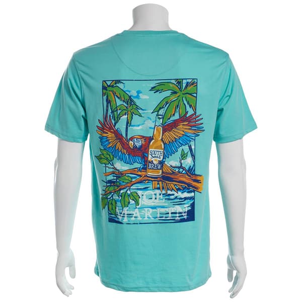 Mens Joe Marlin Beer Parrot Short Sleeve Tee