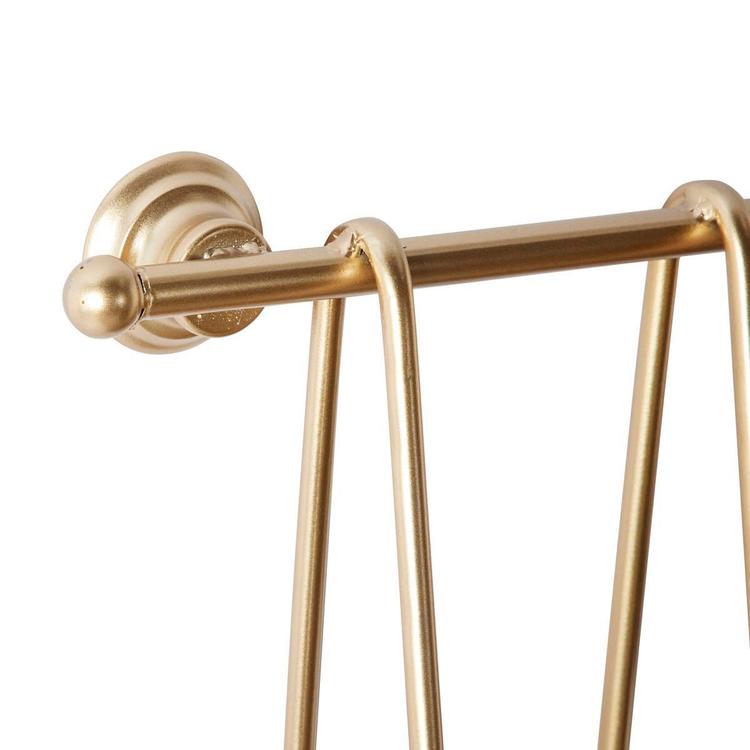 9th & Pike® Gold Metal and Black Wood Hanging Wall Shelf
