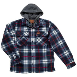 Mens Mountain Ridge Plaid Polar Fleece Jacket - Blue/Red