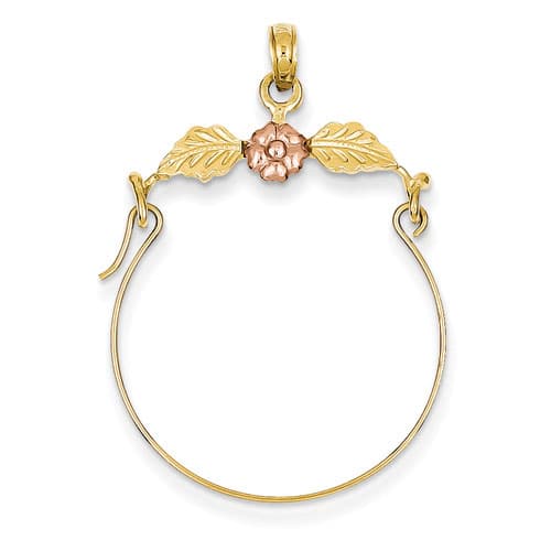 Gold Classics(tm) 14kt. Leaves & Flower Charm Holder - image 