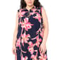 Plus Size MSK Sleeveless 1/4 Zip Floral Shift Midi Dress - image 4