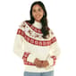 Womens Tint & Shadow Long Sleeve Reindeer Fair Isle Yoke Sweater - image 1