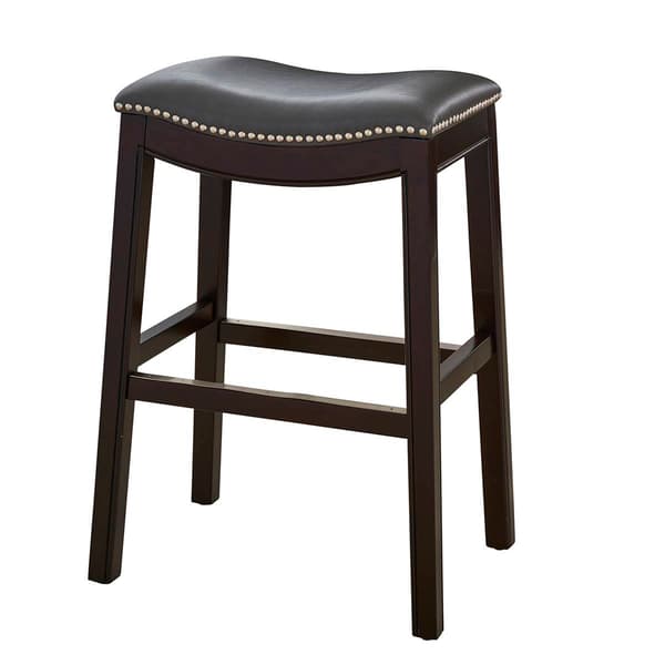 New Ridge Home Goods Julian 30in. Bar-Height Wood Barstool - image 