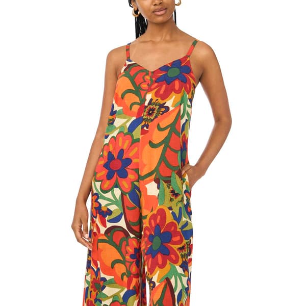 Womens MSK Sleeveless Floral Challis Jumpsuit