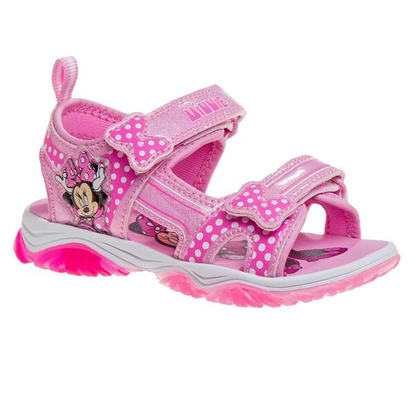 Little Girls Disney Minnie Mouse Light-Up Sport Sandals - image 
