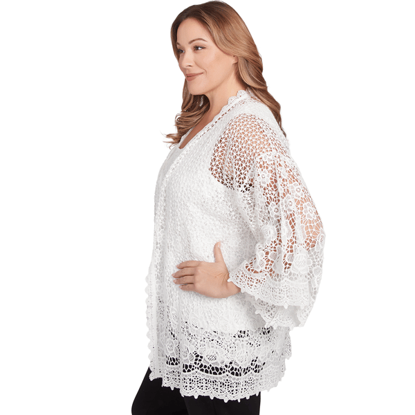 Plus Size Skye&#8217;s the Limit Quiet Wave Bell Sleeve Lace Cardigan