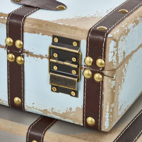 9th & Pike® Farmhouse Wooden Trunks - Set of 3