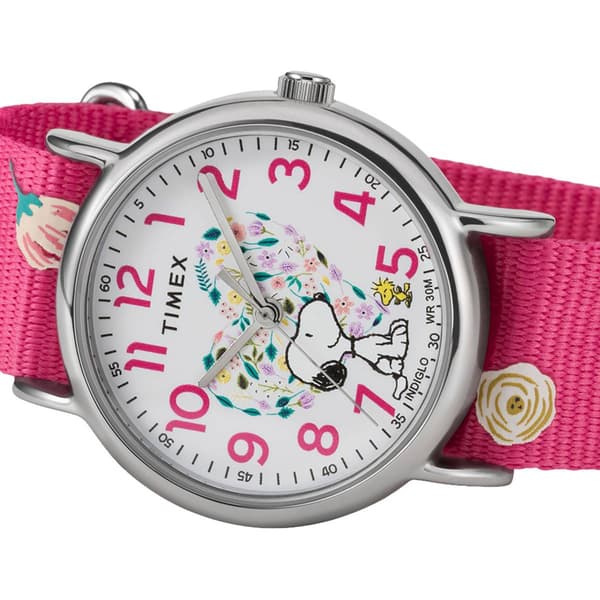 Womens Timex&#174; Peanuts Weekender Floral Watch - TW2W83100JT