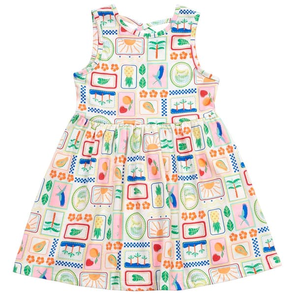 Girls (4-6x) Freestyle Revolution Vacation Time Stamp Print Dress
