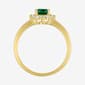 Nova Star® Lab Grown Emerald Gold over Silver Oval Halo Ring - image 2