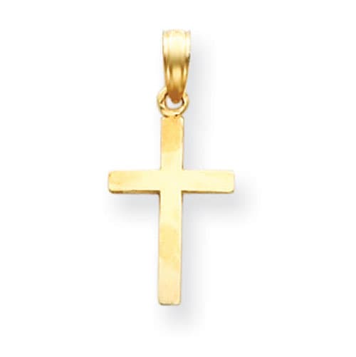 Gold Classics&#40;tm&#41; 14kt. Yellow Gold Beveled Cross Charm - image 