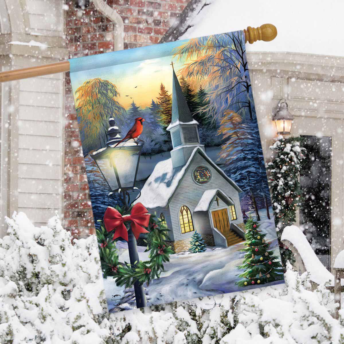 Briarwood Lane Come All Ye Faithful House Flag